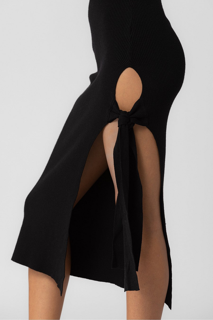 Turtle Neck Slit Dress