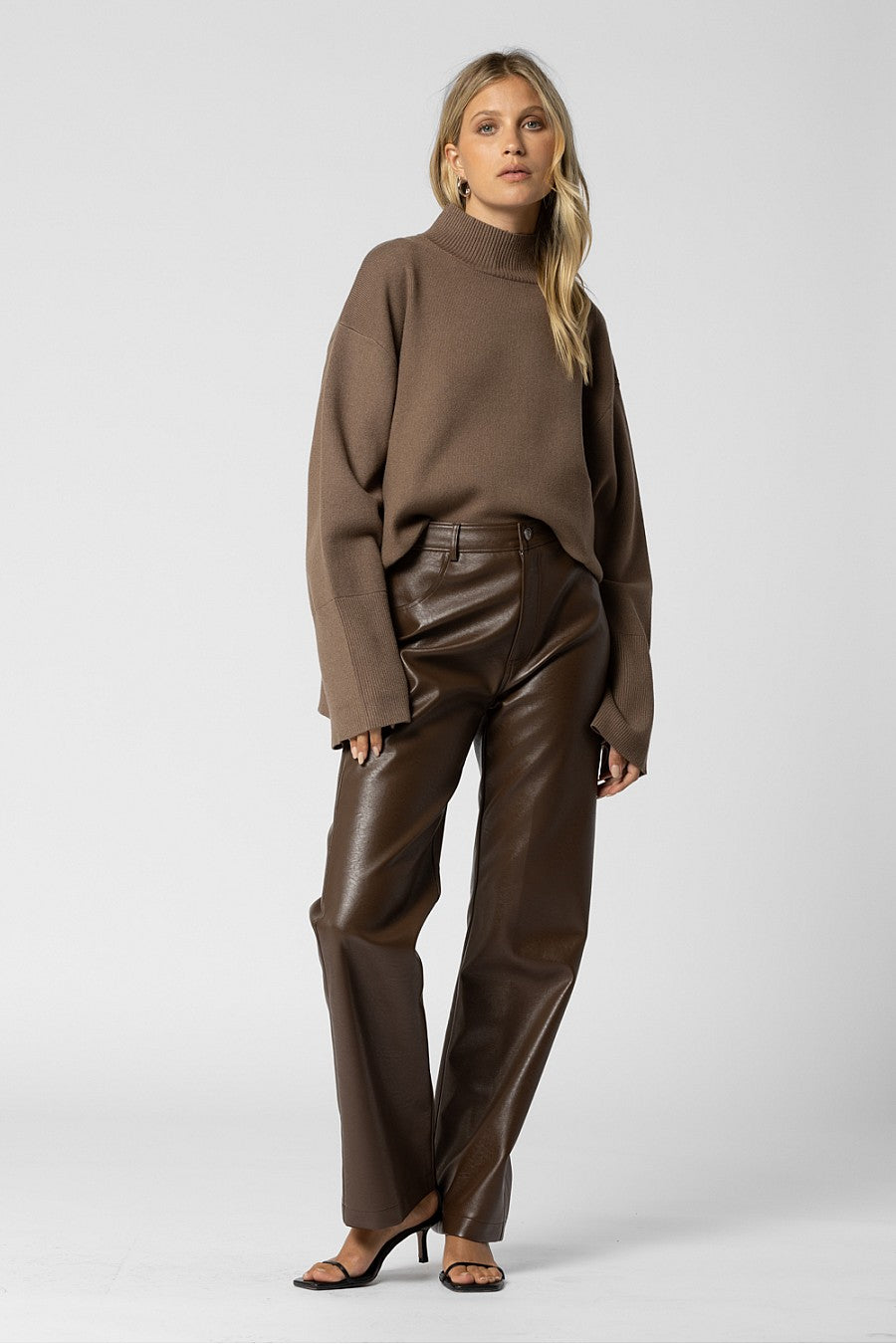 Vegan Leather Straight Pants